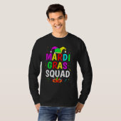 Mardi Gras Squad Men Women Funny Mask Festival Par T-Shirt (Vorne ganz)