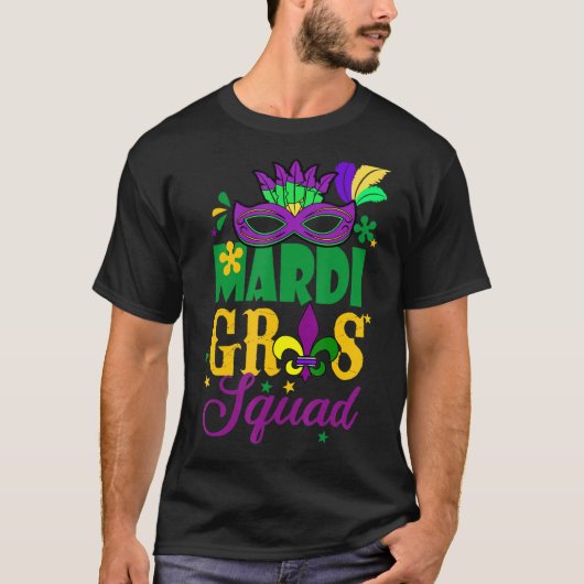 Mardi Gras Squad New Orleans Carnival Lilie T-Shirt (Vorderseite)