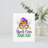 Mardi Gras Squad Postkarte (Stehend Vorderseite)