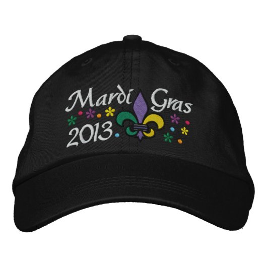 Mardi Gras - SRF Bestickte Baseballkappe (Vorderseite)
