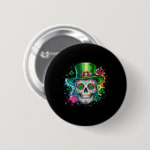 Mardi Gras St Patricks Day Kleeblatt Zuckerhut Ca Button (Vorne & Hinten)