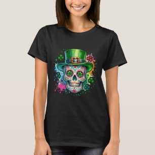 Mardi Gras St. Patricks Day Shamrock Zucker-Schäde T-Shirt
