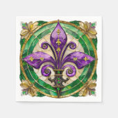 Mardi Gras Stained Glass Fleur de lis Serviette (Vorderseite)