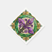 Mardi Gras Stained Glass Fleur de lis  Serviette (Ecke)