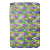 Mardi Gras Stainglas Harlequin Print Badematte (Vorderseite Vertikal)