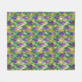 Mardi Gras Stainglas Harlequin Print Fleecedecke (Vorderseite (Horizontal))