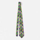 Mardi Gras Stainglas Harlequin Print Krawatte (Rückseite)