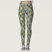 Mardi Gras Stainglas Harlequin Print Leggings (Vorderseite)