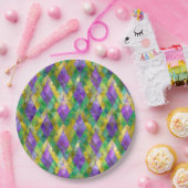 Mardi Gras Stainglas Harlequin Print Pappteller (Party)