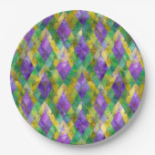 Mardi Gras Stainglas Harlequin Print Pappteller (Vorderseite)
