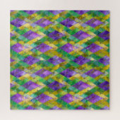 Mardi Gras Stainglas Harlequin Print Puzzle (Horizontal)