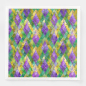 Mardi Gras Stainglas Harlequin Print Serviette (Vorderseite)