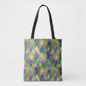 Mardi Gras Stainglas Harlequin Print Tasche (Vorderseite)