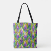 Mardi Gras Stainglas Harlequin Print Tasche (Rückseite)