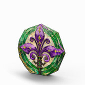 Mardi Gras Stains Glass Lilie Fotoblock (Rechts)