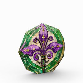 Mardi Gras Stains Glass Lilie Fotoblock