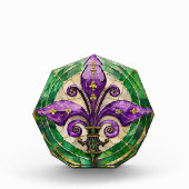 Mardi Gras Stains Glass Lilie Fotoblock (Vorderseite)