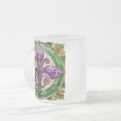 Mardi Gras Stains Glass Lilie Mattglastasse (Vorderseite Links)