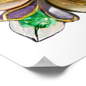 Mardi Gras Stains Glass Lilie Poster (Ecke)