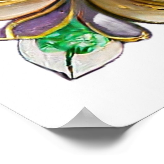Mardi Gras Stains Glass Lilie Poster (Ecke)