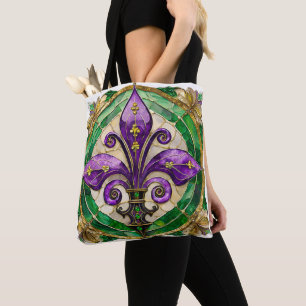 Mardi Gras Stains Glass Lilie Tasche