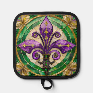Mardi Gras Stains Glass Lilie Topflappen