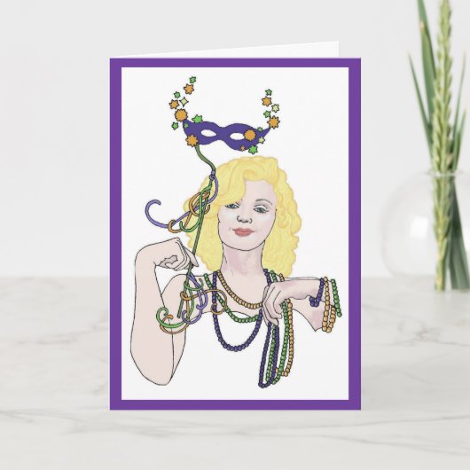 Mardi Gras Star Card Karte (Vorderseite)