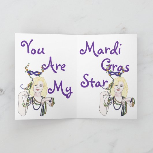 Mardi Gras Star Card Karte (Innenseite)