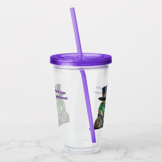 Mardi Gras Steampunk Party Animal Alligator Acryltrinkbecher (Links)