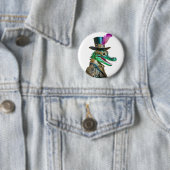 Mardi Gras Steampunk Party Animal Alligator Button (Beispiel)