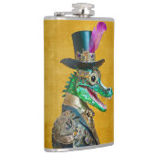 Mardi Gras Steampunk Party Animal Alligator Flachmann (Rechts)