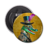 Mardi Gras Steampunk Party Animal Alligator Flaschenöffner (Vorderseite)