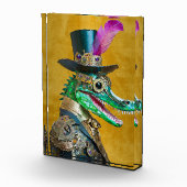 Mardi Gras Steampunk Party Animal Alligator Fotoblock (Rechts)