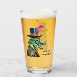 Mardi Gras Steampunk Party Animal Alligator Glas