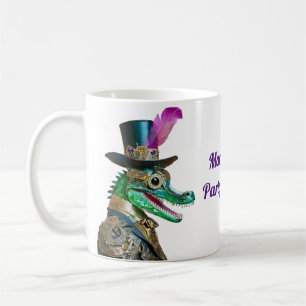 Mardi Gras Steampunk Party Animal Alligator Kaffeetasse