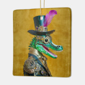 Mardi Gras Steampunk Party Animal Alligator Keramikornament (Links)