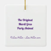 Mardi Gras Steampunk Party Animal Alligator Keramikornament (Rückseite)