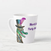 Mardi Gras Steampunk Party Animal Alligator Milchtasse (Linke Ecke)