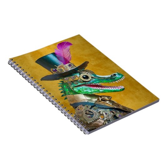 Mardi Gras Steampunk Party Animal Alligator Notizblock (Rechte Seite)