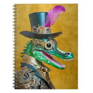 Mardi Gras Steampunk Party Animal Alligator Notizblock