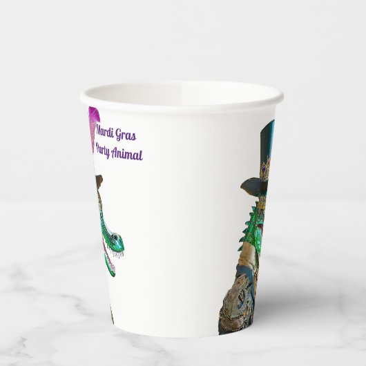 Mardi Gras Steampunk Party Animal Alligator Pappbecher (Links)