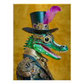 Mardi Gras Steampunk Party Animal Alligator Poster (Vorderseite)