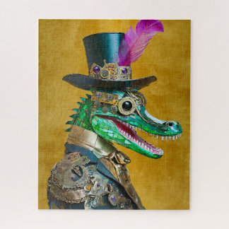 Mardi Gras Steampunk Party Animal Alligator Puzzle