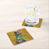 Mardi Gras Steampunk Party Animal Alligator Rechteckiger Pappuntersetzer (Vor Ort)