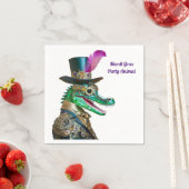 Mardi Gras Steampunk Party Animal Alligator Serviette (Beispiel)