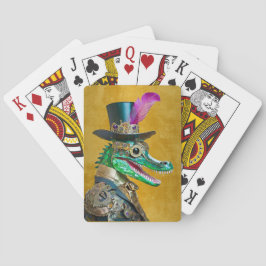 Mardi Gras Steampunk Party Animal Alligator Spielkarten