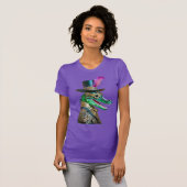 Mardi Gras Steampunk Party Animal Alligator T-Shirt (Vorne ganz)