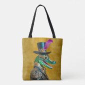 Mardi Gras Steampunk Party Animal Alligator Tasche (Rückseite)