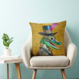 Mardi Gras Steampunk-Party-Tier-Alligator Kissen