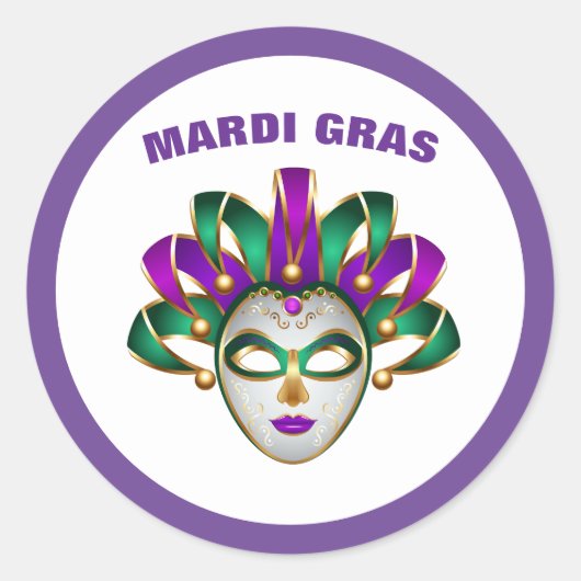 Mardi Gras Sticker (Vorderseite)